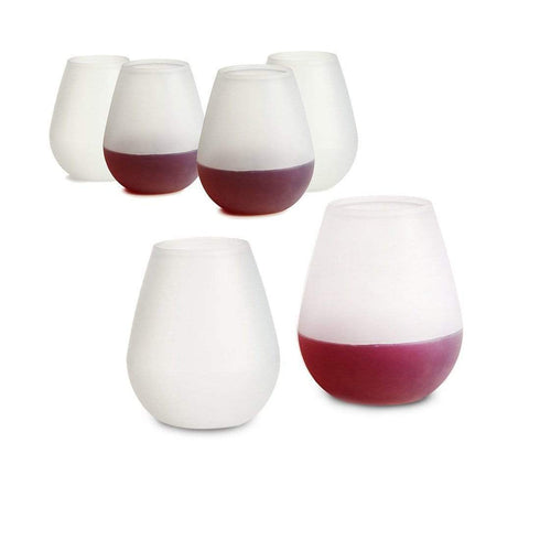 AussieSuperStore Homeware Supplies Unbreakable Silicone Wonder Wine Glass Set Of 6 Unbreakable Flexible Reusable Silicone Wonder Wine Glass 6 CBSILIWINGLASSX6